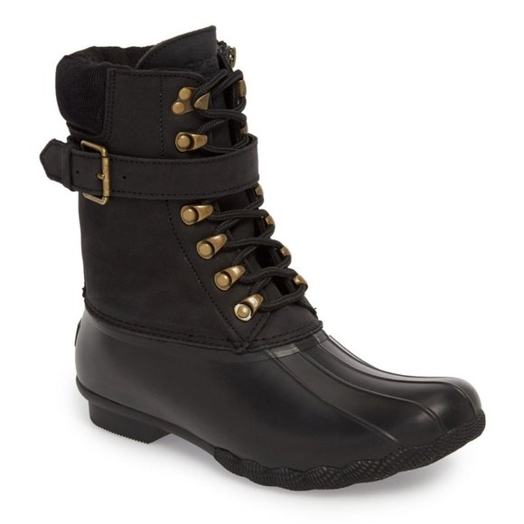 sperry shearwater faux shearling waterproof duck boot